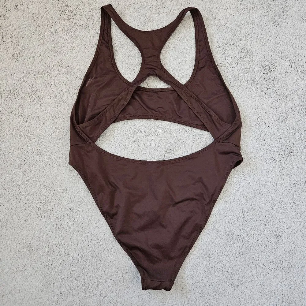 NWT Skims | Monokini Cocoa Chocolate Brown One Piece Swimsuit Womens 2X
